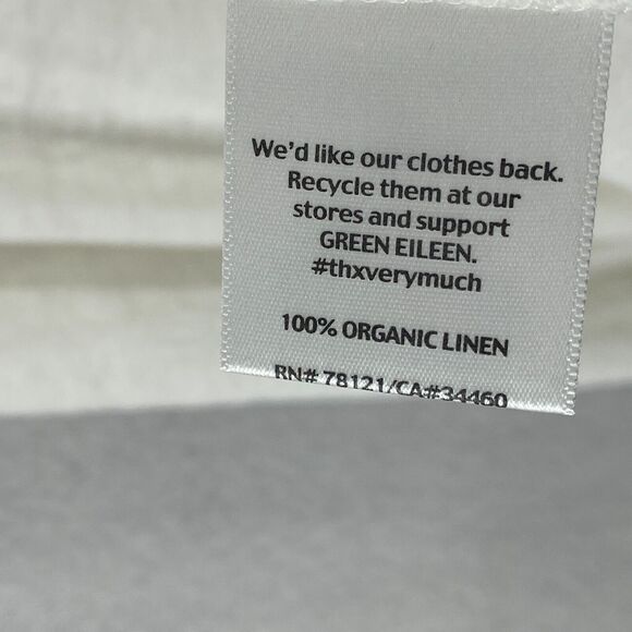 EILEEN FISHER Tank Top S Linen Slub Jersey Tunic Scoop Neck Racerback White - Picture 10 of 16
